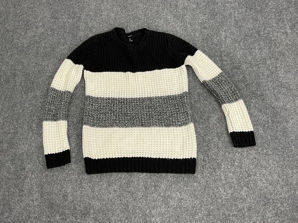 Forever 21 Sweater Womens Medium Acrylic Colorblock Crew Neck Pullover N60
